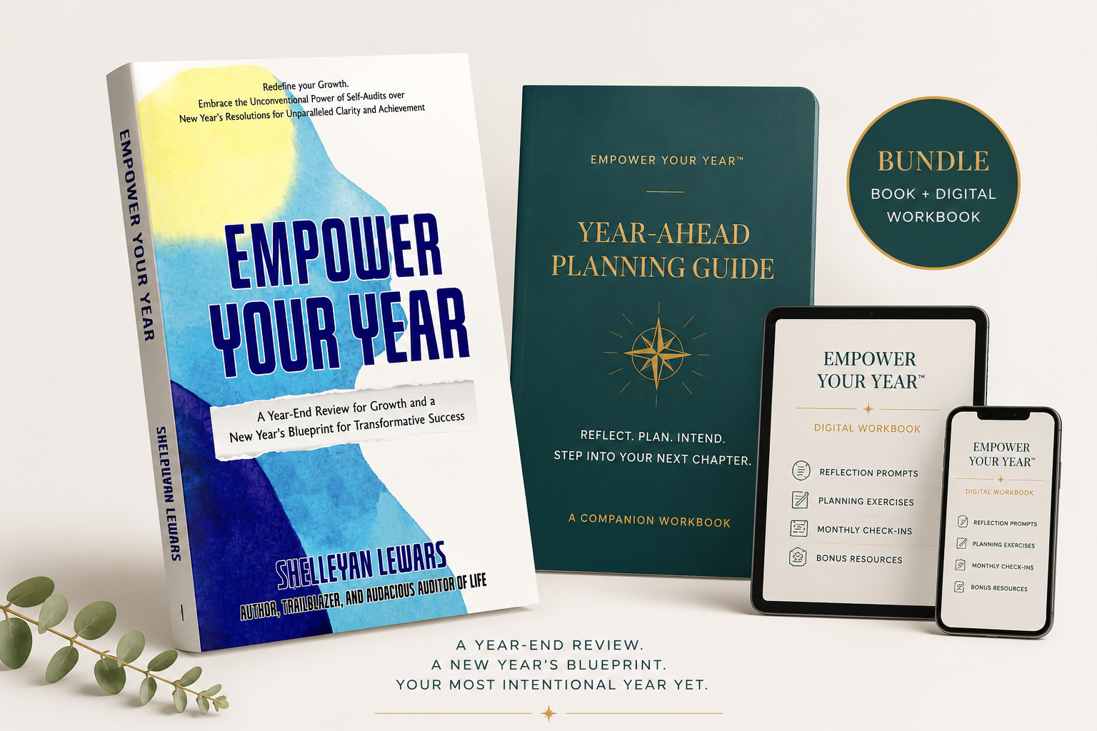 Empower Your Year™ paperback bundle. Book, digital workbook, and planning guide.